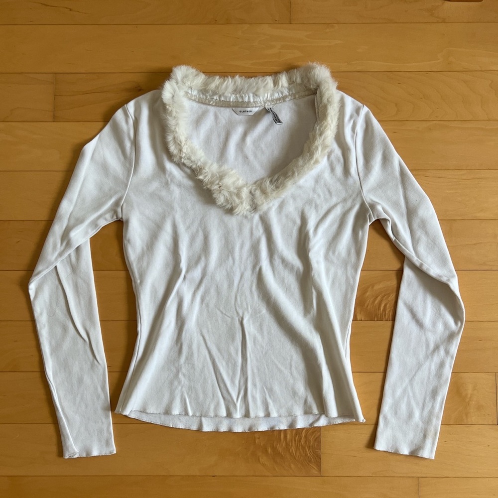 Vintage White Fur Lined Long Sleeve